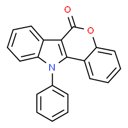 ChemSpider 2D Image | 11-Phenylchromeno[4,3-b]indol-6(11H)-one | C21H13NO2