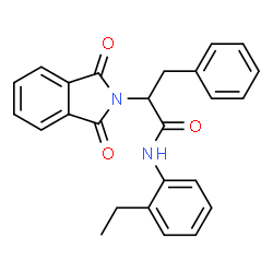 ChemSpider 2D Image | 2-(1,3-Dioxo-1,3-dihydro-2H-isoindol-2-yl)-N-(2-ethylphenyl)-3-phenylpropanamide | C25H22N2O3