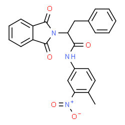ChemSpider 2D Image | 2-(1,3-Dioxo-1,3-dihydro-2H-isoindol-2-yl)-N-(4-methyl-3-nitrophenyl)-3-phenylpropanamide | C24H19N3O5
