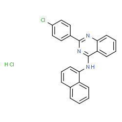 ChemSpider 2D Image | 2-(4-Chlorophenyl)-N-(1-naphthyl)-4-quinazolinamine hydrochloride (1:1) | C24H17Cl2N3