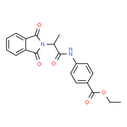 ChemSpider 2D Image | Ethyl 4-{[2-(1,3-dioxo-1,3-dihydro-2H-isoindol-2-yl)propanoyl]amino}benzoate | C20H18N2O5