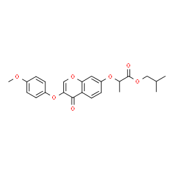 ChemSpider 2D Image | Isobutyl 2-{[3-(4-methoxyphenoxy)-4-oxo-4H-chromen-7-yl]oxy}propanoate | C23H24O7