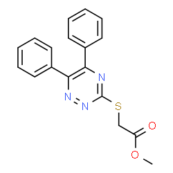 ChemSpider 2D Image | Methyl [(5,6-diphenyl-1,2,4-triazin-3-yl)sulfanyl]acetate | C18H15N3O2S