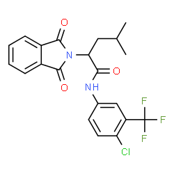 ChemSpider 2D Image | N-[4-Chloro-3-(trifluoromethyl)phenyl]-2-(1,3-dioxo-1,3-dihydro-2H-isoindol-2-yl)-4-methylpentanamide | C21H18ClF3N2O3