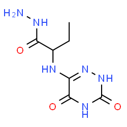 ChemSpider 2D Image | 2-[(3,5-Dioxo-2,3,4,5-tetrahydro-1,2,4-triazin-6-yl)amino]butanehydrazide | C7H12N6O3