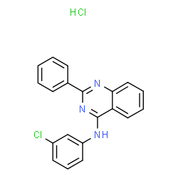 ChemSpider 2D Image | N-(3-Chlorophenyl)-2-phenyl-4-quinazolinamine hydrochloride (1:1) | C20H15Cl2N3
