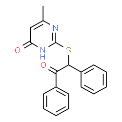 ChemSpider 2D Image | 6-methyl-2-[(2-oxo-1,2-diphenylethyl)sulfanyl]-1H-pyrimidin-4-one | C19H16N2O2S