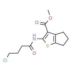 ChemSpider 2D Image | Methyl 2-[(4-chlorobutanoyl)amino]-5,6-dihydro-4H-cyclopenta[b]thiophene-3-carboxylate | C13H16ClNO3S