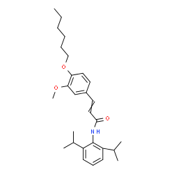 ChemSpider 2D Image | N-(2,6-Diisopropylphenyl)-3-[4-(hexyloxy)-3-methoxyphenyl]acrylamide | C28H39NO3