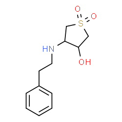 ChemSpider 2D Image | 4-[(2-Phenylethyl)amino]tetrahydro-3-thiopheneol 1,1-dioxide | C12H17NO3S