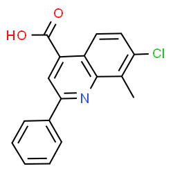 ChemSpider 2D Image | 7-Chloro-8-methyl-2-phenyl-4-quinolinecarboxylic acid | C17H12ClNO2