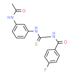 ChemSpider 2D Image | N-[(3-Acetamidophenyl)carbamothioyl]-4-fluorobenzamide | C16H14FN3O2S