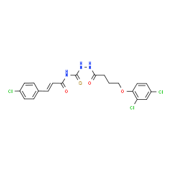 ChemSpider 2D Image | (2E)-3-(4-Chlorophenyl)-N-({2-[4-(2,4-dichlorophenoxy)butanoyl]hydrazino}carbonothioyl)acrylamide | C20H18Cl3N3O3S