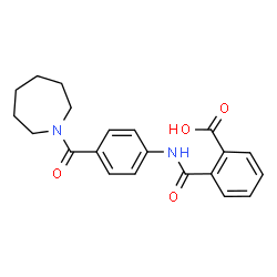 ChemSpider 2D Image | 2-{[4-(1-Azepanylcarbonyl)phenyl]carbamoyl}benzoic acid | C21H22N2O4