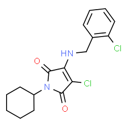 ChemSpider 2D Image | 3-Chloro-4-[(2-chlorobenzyl)amino]-1-cyclohexyl-1H-pyrrole-2,5-dione | C17H18Cl2N2O2