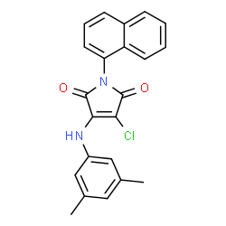 ChemSpider 2D Image | 3-Chloro-4-[(3,5-dimethylphenyl)amino]-1-(1-naphthyl)-1H-pyrrole-2,5-dione | C22H17ClN2O2