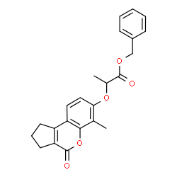 ChemSpider 2D Image | Benzyl 2-[(6-methyl-4-oxo-1,2,3,4-tetrahydrocyclopenta[c]chromen-7-yl)oxy]propanoate | C23H22O5