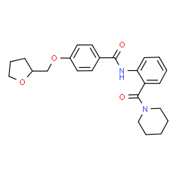 ChemSpider 2D Image | N-[2-(1-Piperidinylcarbonyl)phenyl]-4-(tetrahydro-2-furanylmethoxy)benzamide | C24H28N2O4