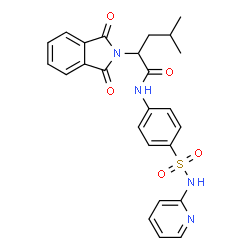 ChemSpider 2D Image | 2-(1,3-Dioxo-1,3-dihydro-2H-isoindol-2-yl)-4-methyl-N-[4-(2-pyridinylsulfamoyl)phenyl]pentanamide | C25H24N4O5S