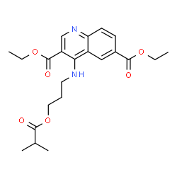 ChemSpider 2D Image | Diethyl 4-{[3-(isobutyryloxy)propyl]amino}-3,6-quinolinedicarboxylate | C22H28N2O6