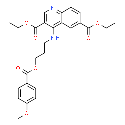 ChemSpider 2D Image | Diethyl 4-({3-[(4-methoxybenzoyl)oxy]propyl}amino)-3,6-quinolinedicarboxylate | C26H28N2O7