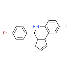 ChemSpider 2D Image | 4-(4-Bromophenyl)-8-fluoro-3a,4,5,9b-tetrahydro-3H-cyclopenta[c]quinoline | C18H15BrFN