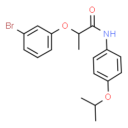 ChemSpider 2D Image | 2-(3-Bromophenoxy)-N-(4-isopropoxyphenyl)propanamide | C18H20BrNO3