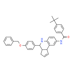 ChemSpider 2D Image | N-{4-[4-(Benzyloxy)phenyl]-3a,4,5,9b-tetrahydro-3H-cyclopenta[c]quinolin-8-yl}-4-(2-methyl-2-propanyl)benzamide | C36H36N2O2