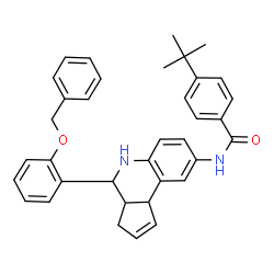 ChemSpider 2D Image | N-{4-[2-(Benzyloxy)phenyl]-3a,4,5,9b-tetrahydro-3H-cyclopenta[c]quinolin-8-yl}-4-(2-methyl-2-propanyl)benzamide | C36H36N2O2