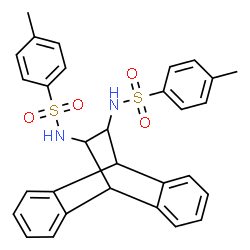 ChemSpider 2D Image | N,N'-Tetracyclo[6.6.2.0~2,7~.0~9,14~]hexadeca-2,4,6,9,11,13-hexaene-15,16-diylbis(4-methylbenzenesulfonamide) | C30H28N2O4S2