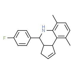 ChemSpider 2D Image | 4-(4-Fluorophenyl)-6,9-dimethyl-3a,4,5,9b-tetrahydro-3H-cyclopenta[c]quinoline | C20H20FN