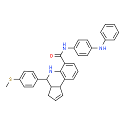 ChemSpider 2D Image | N-(4-Anilinophenyl)-4-[4-(methylsulfanyl)phenyl]-3a,4,5,9b-tetrahydro-3H-cyclopenta[c]quinoline-6-carboxamide | C32H29N3OS