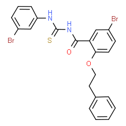 ChemSpider 2D Image | 5-Bromo-N-[(3-bromophenyl)carbamothioyl]-2-(2-phenylethoxy)benzamide | C22H18Br2N2O2S