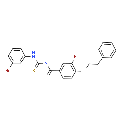 ChemSpider 2D Image | 3-Bromo-N-[(3-bromophenyl)carbamothioyl]-4-(2-phenylethoxy)benzamide | C22H18Br2N2O2S