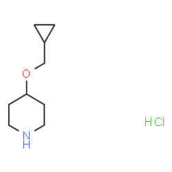ChemSpider 2D Image | 4-(cyclopropylmethoxy)piperidine hydrochloride | C9H18ClNO