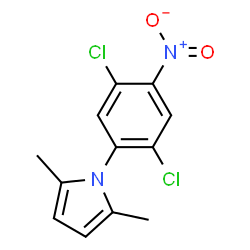 ChemSpider 2D Image | 1-(2,5-DICHLORO-4-NITROPHENYL)-2,5-DIMETHYL-1H-PYRROLE | C12H10Cl2N2O2