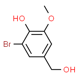 ChemSpider 2D Image | 2-Bromo-4-(hydroxymethyl)-6-methoxyphenol | C8H9BrO3