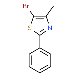 ChemSpider 2D Image | 5-Bromo-4-methyl-2-phenyl-1,3-thiazole | C10H8BrNS