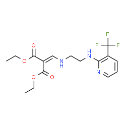 ChemSpider 2D Image | Diethyl {[(2-{[3-(trifluoromethyl)-2-pyridinyl]amino}ethyl)amino]methylene}malonate | C16H20F3N3O4