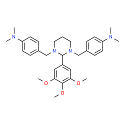 ChemSpider 2D Image | 4,4'-{[2-(3,4,5-Trimethoxyphenyl)dihydropyrimidine-1,3(2H,4H)-diyl]bis(methylene)}bis(N,N-dimethylaniline) | C31H42N4O3