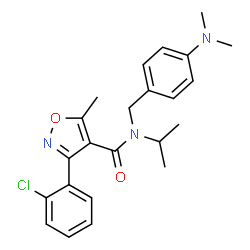 ChemSpider 2D Image | N4-[4-(dimethylamino)benzyl]-N4-isopropyl-3-(2-chlorophenyl)-5-methylisoxazole-4-carboxamide | C23H26ClN3O2