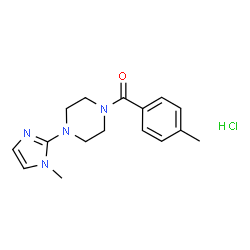 ChemSpider 2D Image | [4-(1-Methyl-1H-imidazol-2-yl)-1-piperazinyl](4-methylphenyl)methanone hydrochloride (1:1) | C16H21ClN4O