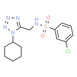 ChemSpider 2D Image | 3-Chloro-N-[(1-cyclohexyl-1H-tetrazol-5-yl)methyl]benzenesulfonamide | C14H18ClN5O2S