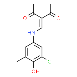 ChemSpider 2D Image | 3-[(3-chloro-4-hydroxy-5-methylanilino)methylidene]pentane-2,4-dione | C13H14ClNO3