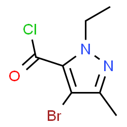 ChemSpider 2D Image | 4-Bromo-1-ethyl-3-methylpyrazole-5-carbonyl chloride | C7H8BrClN2O