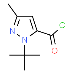 ChemSpider 2D Image | 1-tert-Butyl-3-methyl-1H-pyrazole-5-carbonyl chloride | C9H13ClN2O