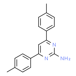 ChemSpider 2D Image | 4,6-Bis(4-methylphenyl)-2-pyrimidinamine | C18H17N3