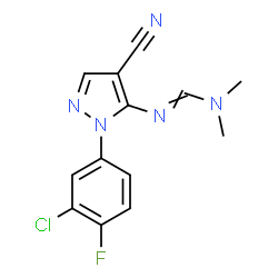 ChemSpider 2D Image | N'-[1-(3-Chloro-4-fluorophenyl)-4-cyano-1H-pyrazol-5-yl]-N,N-dimethylimidoformamide | C13H11ClFN5