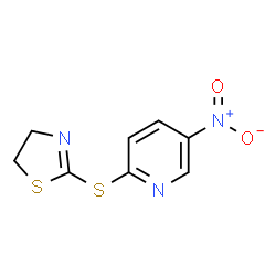 ChemSpider 2D Image | 2-(4,5-dihydro-1,3-thiazol-2-ylthio)-5-nitropyridine | C8H7N3O2S2