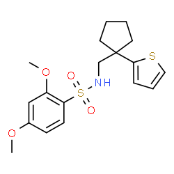 ChemSpider 2D Image | 2,4-Dimethoxy-N-{[1-(2-thienyl)cyclopentyl]methyl}benzenesulfonamide | C18H23NO4S2
